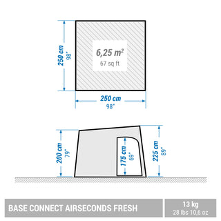 Opholdstelt med oppustelig struktur AIR SECONDS Base Connect Fresh 6 personer