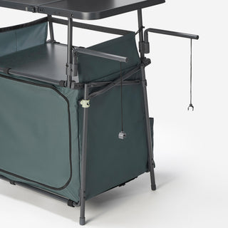 Campingkøkkenmøbel L, foldbart og med vindbeskyttelse