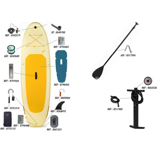 Oppusteligt Stand Up Paddle-sæt 9'6, 1 person (op til 80 kg) 100