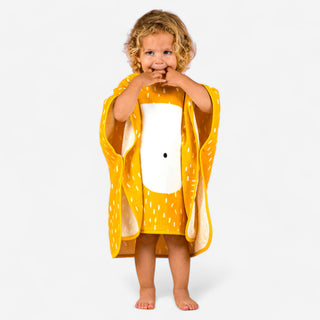 Badeponcho i bomuld med løveprint baby/børn