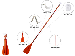 Stand up paddle-pagaj kompakt 100 i 5 dele 160-220 cm