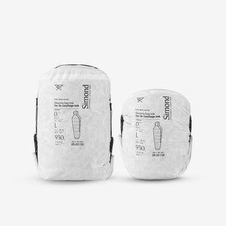 Sovepose til trekking 0 °C i dun, let og kompakt, MT900 ufarvet materiale