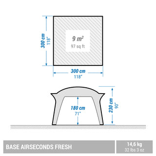 Opholdstelt med oppustelig struktur Camping Base Air Seconds Fresh 8 personer