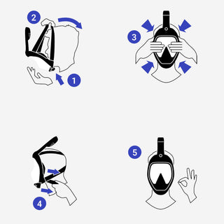 Easybreath snorkelmaske XS/børn (6-10 år) med etui, røgfarvet glas