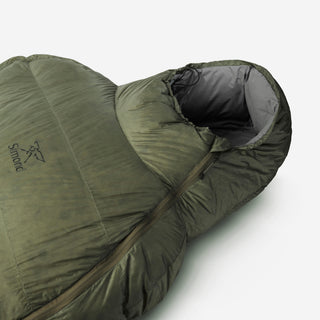 Sovepose til trekking 0°C i dun, let og kompakt, MT900