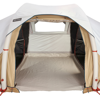 Oppusteligt campingtelt Air Seconds 4.2 til 4 personer, 2 kabiner, Fresh & Black