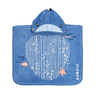 Badeponcho bomuld Print Hval Baby/Børn