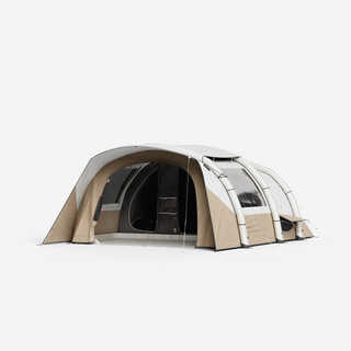 Oppusteligt campingtelt til 6 personer med 3 kabiner, Fresh & Black, Air Seconds 6.3