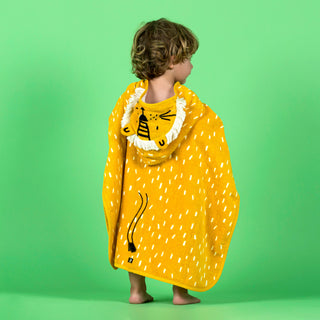 Badeponcho i bomuld med løveprint baby/børn