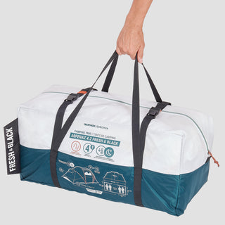 Campingtelt til 4 personer med 2 kabiner, Fresh & Black, Arpenaz 4.2