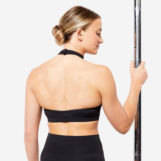Fitness sports-bh til poledance med åben ryg i dobbelt materiale Dame