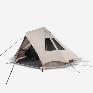 Campingtelt til 5 personer med 2 kabiner, Tepee 5.2 Polybomuld