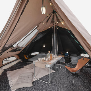 Campingtelt til 5 personer med 2 kabiner, Tepee 5.2 Polybomuld