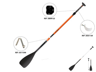 Stand up paddle-pagaj 500 i 3 dele 170-210 cm fiber og kulfiber