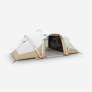 Oppusteligt campingtelt Air Seconds 4.2 til 4 personer, 2 kabiner, Fresh & Black