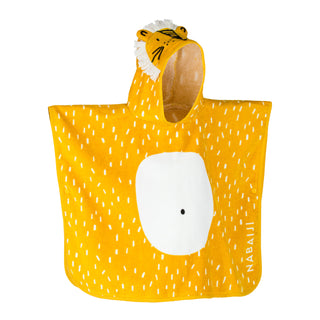 Badeponcho i bomuld med løveprint baby/børn