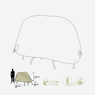 Bivvy-telt Bedbox II til karpefiskeri