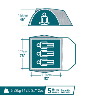 Campingtelt MH100 XL 3 personer