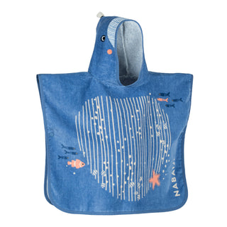 Badeponcho bomuld Print Hval Baby/Børn