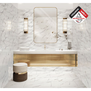 Cesarom Splendor 6060-0338 – Porcelænsflise 30 × 60 cm, hvid/grå og mat
