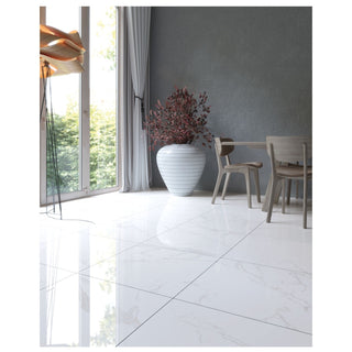 Bien Zenith – Porcelænsflise 60 × 60 cm, hvid, blank og rektificeret