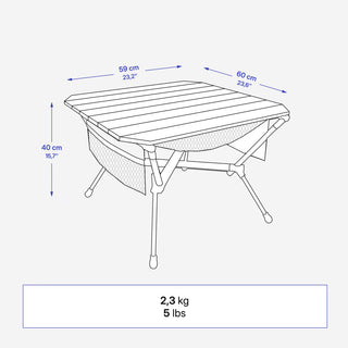 Kompakt campingbord, 2 personer