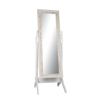 Romantisk hvid beige gulvspejl, 55x50x160 cm