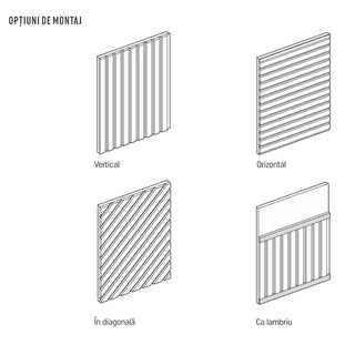 Dekorativt lamelpanel, ekstruderet polystyren, Vox Linerio M-Line, 2650 × 122 × 12 mm
