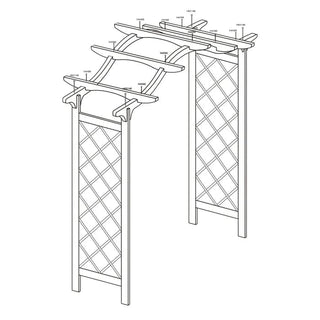 Pergola i træ til have – bue til klatreroser og blomster, 246 x 98 x 235 cm, Dafios