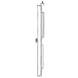 Stor låseplade til PVC-døre, galvaniseret stål, 196×9 mm