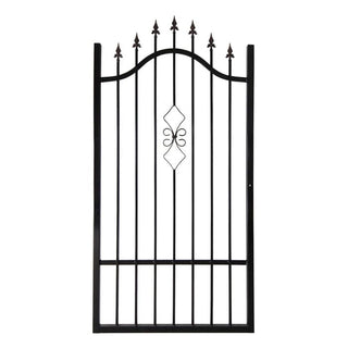 Lille havelåge i smedejern Karo – 1000 x 2000 mm – sort (højre/venstre)