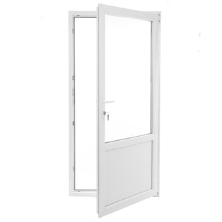 Yderdør i PVC med termorude 2/3, type 2, 4-kammer, PVC-tærskel, højre, 97×197 cm