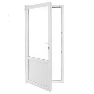 Yderdør i PVC med termorude 2/3, type 2, 4-kammer, PVC-tærskel, venstre, 97×197 cm