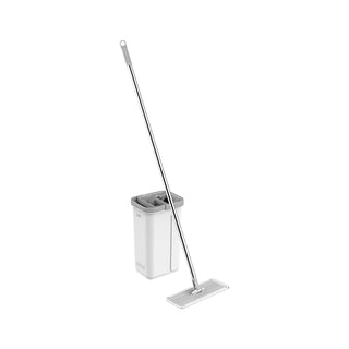 Mop Sæt med Spand og Vridning 5,7 L Teesa New Clean R13 – Flad Mop med 2 Kamre