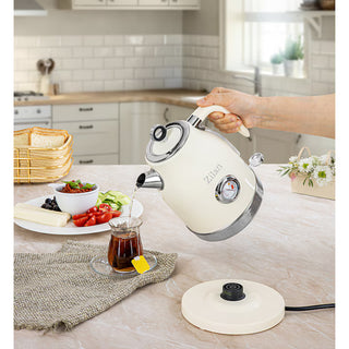 Zilan ZLN1184 Retro Elkedel – 1.7 L – 2200W – 360° Base – Creme