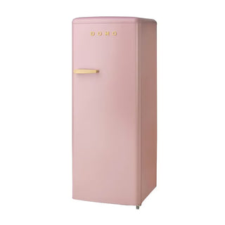 DOMO Retro Køleskab – 218 L, Pastelrosa, 144,5 cm, LED, 24 L Fryser, Justerbar Temperatur