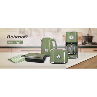 Rohnson R7715 Nostalgia Retro Elkedel – 1.7 L – 2200W – Strix Connector – Olive