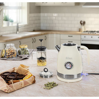 Zilan ZLN1184 Retro Elkedel – 1.7 L – 2200W – 360° Base – Creme