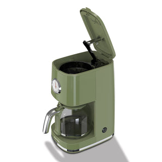 Rohnson R945 Nostalgia Kaffemaskine – 1.5 L – 900W – 12 Kopper – Retro Olive