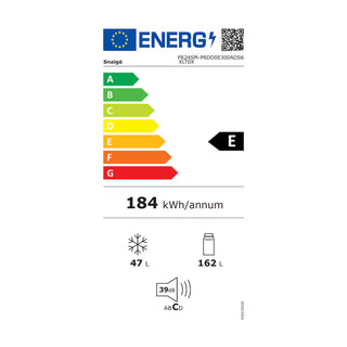 Snaigė FR24SM-PRDO0E3 Retro Køleskab – 209 L, Low Frost, LED, 147,5 cm, Klasse E, Vinrød
