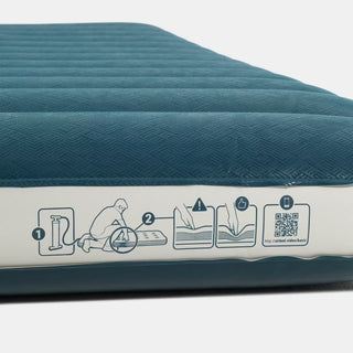 Dobbelt luftmadras Air Comfort, 120 cm, Blå/Hvid