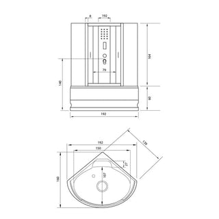 Hydromassage brusekabine, West Riana
