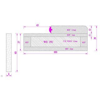 Indvendig dobbeltdør i træ med glas, SuperDoor F11-140-T, venstre/højre, 140 × 203 cm