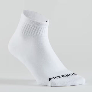 Sportssokker RS100 Mid – 3-pak tennissokker til voksne (Hvid eller Sort)