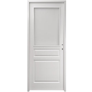 Indendørsdør med cellekerne og glas, HDF P, venstre, 205×76×4 cm med karm