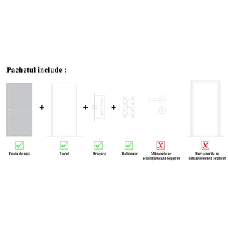 Indvendig dør med cellekerne, HDF T, venstrehængt, 76 x 205 cm