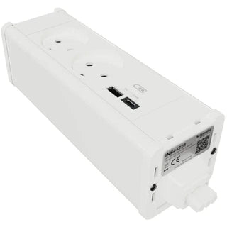 Møbelboks 2x230v + USB A/C, Hvid
