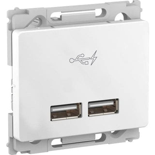 Opus66 2xUSB lader 2,1A 1M HV, Hvid